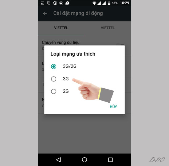 Chọn loại mạng mà bạn muốn